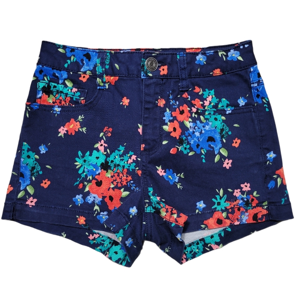 SO High Rise Blue Floral Shorts Size 5